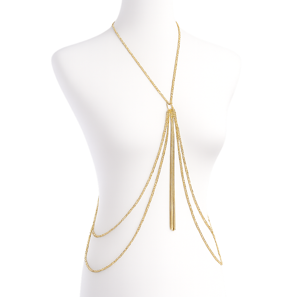 Gold Embrace Cross & Tassel Chain